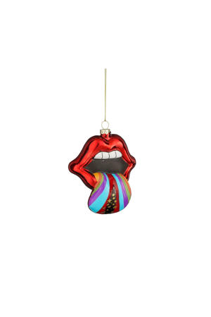 kerstornament lippen - glas - rood