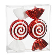 thumbnail: Mica Decorations kerstornament snoep - kunststof - rood (2 stuks)