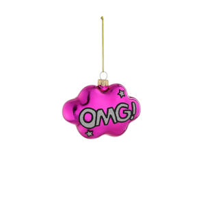 kerstornament OMG - glas - paars