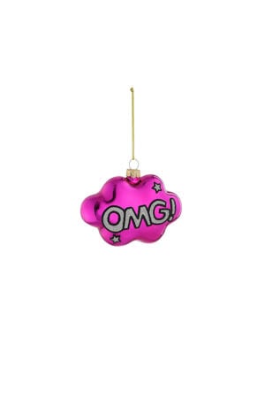kerstornament OMG - glas - paars