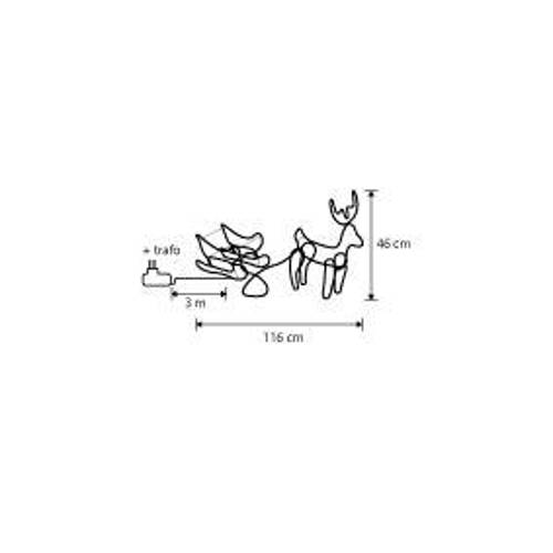 Luca Lighting rendier met slee verlicht (140 led) afbeelding