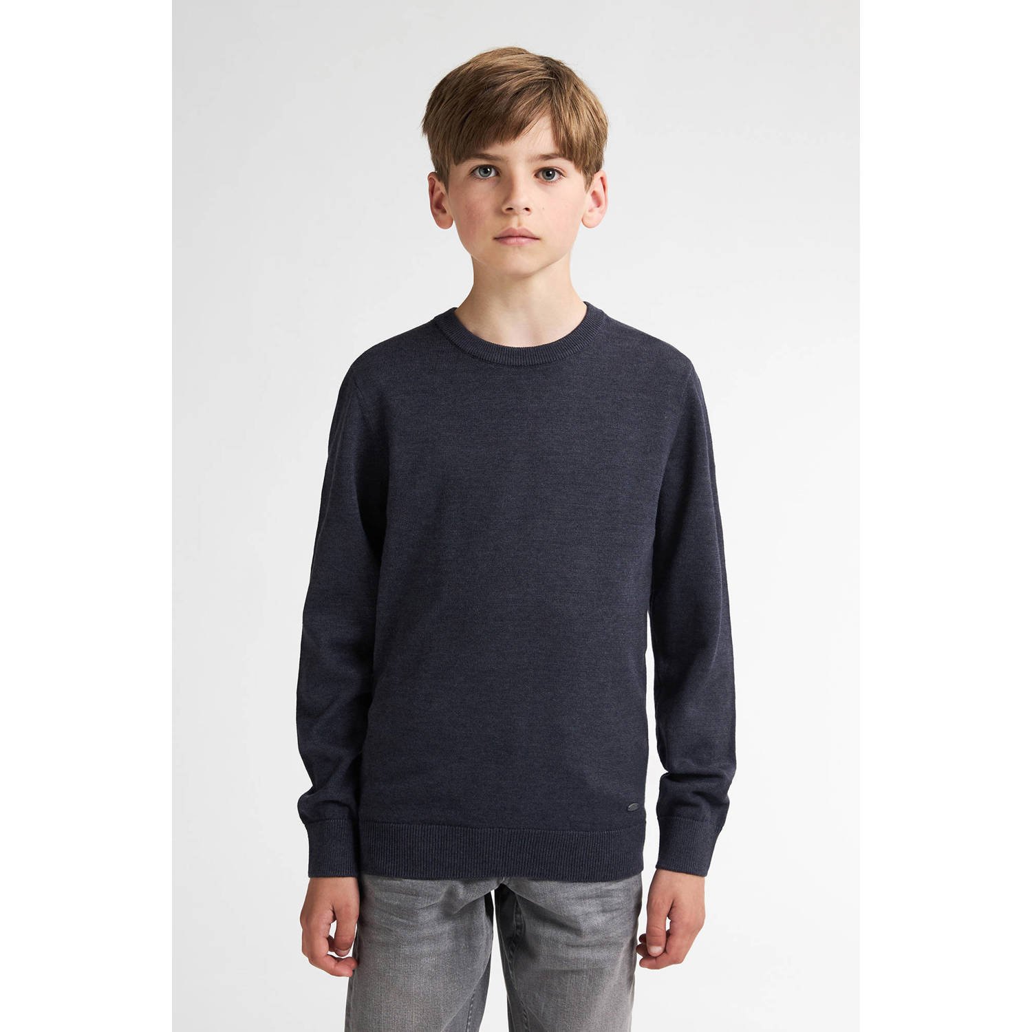 Petrol Industries sweater marine fijn gebreid