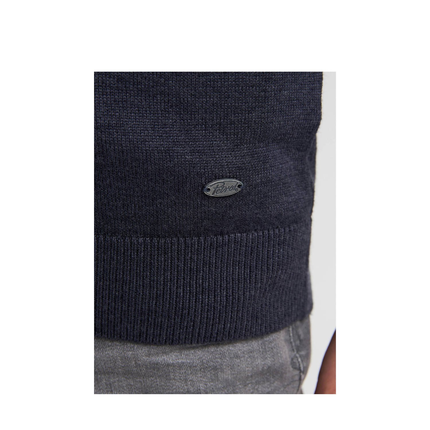 Petrol Industries sweater marine fijn gebreid