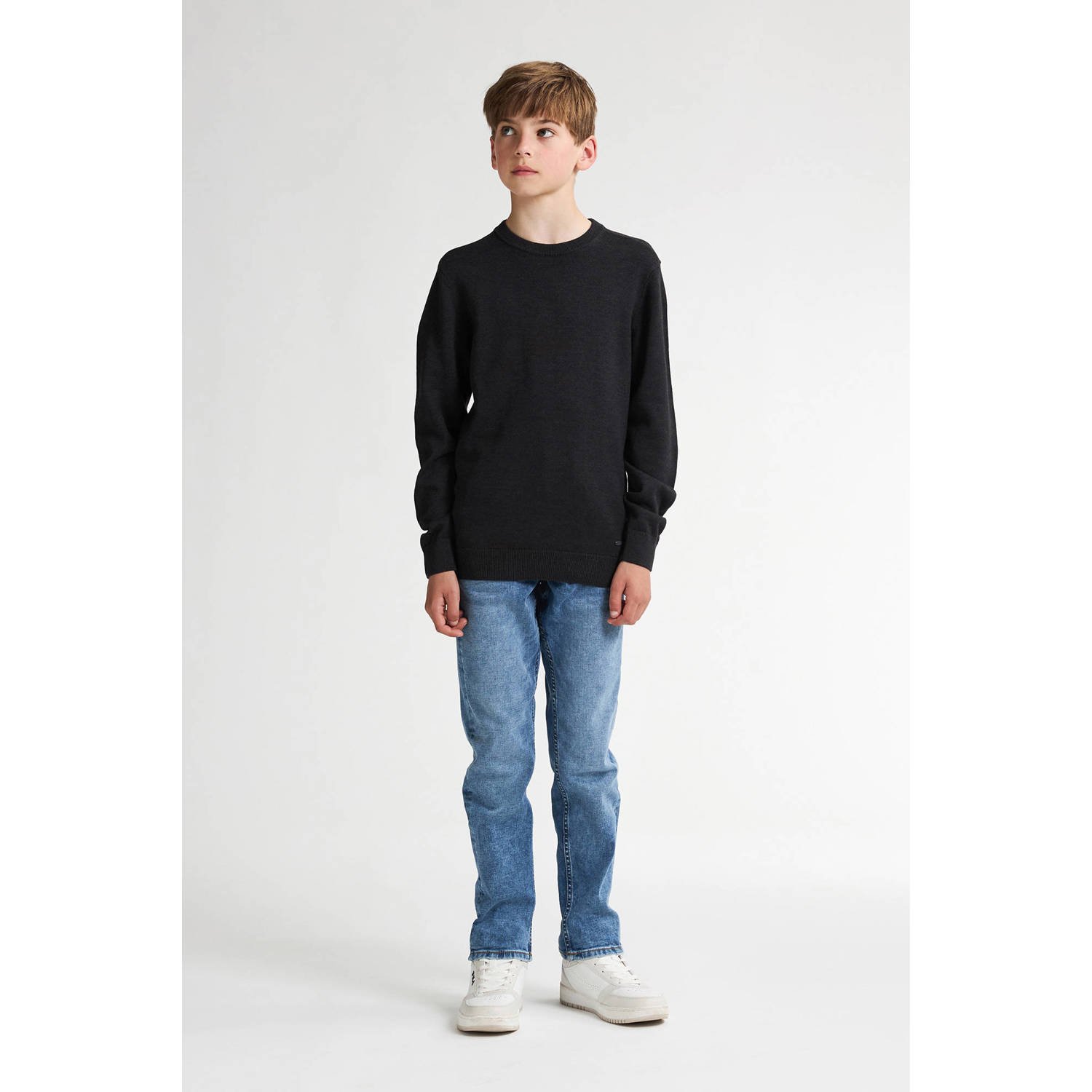 Petrol Industries sweater zwart fijn gebreid