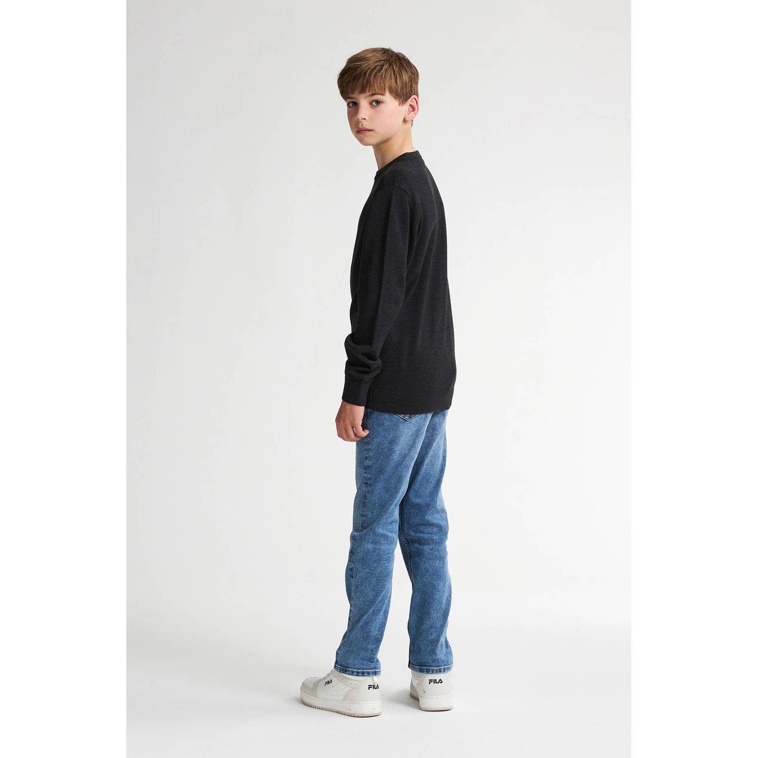 Petrol Industries sweater zwart fijn gebreid