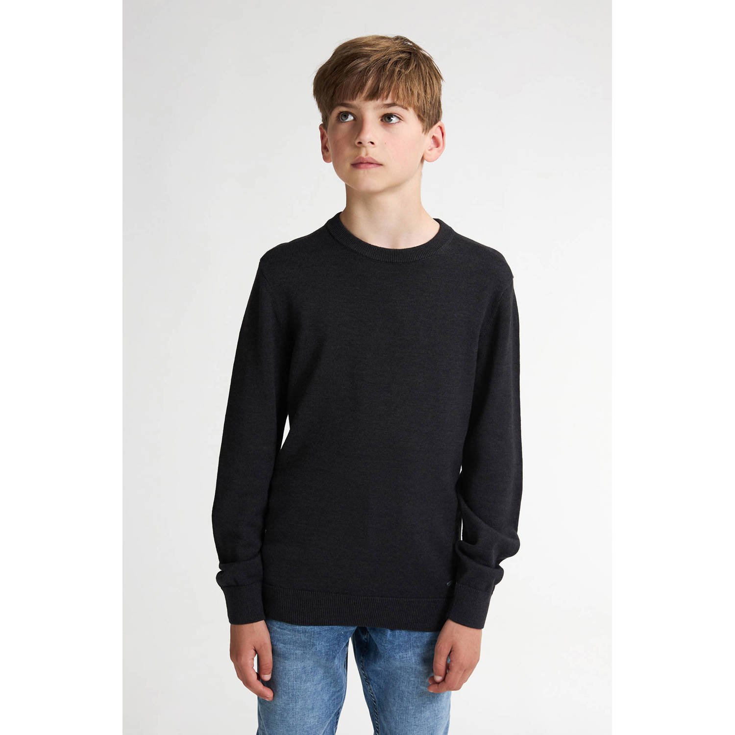 Petrol Industries sweater zwart fijn gebreid