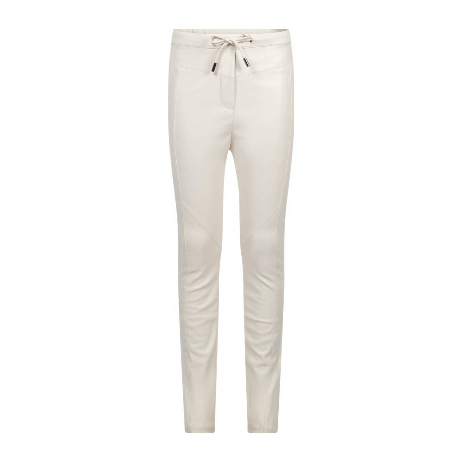 AI&KO imitatieleren casual broek ecru