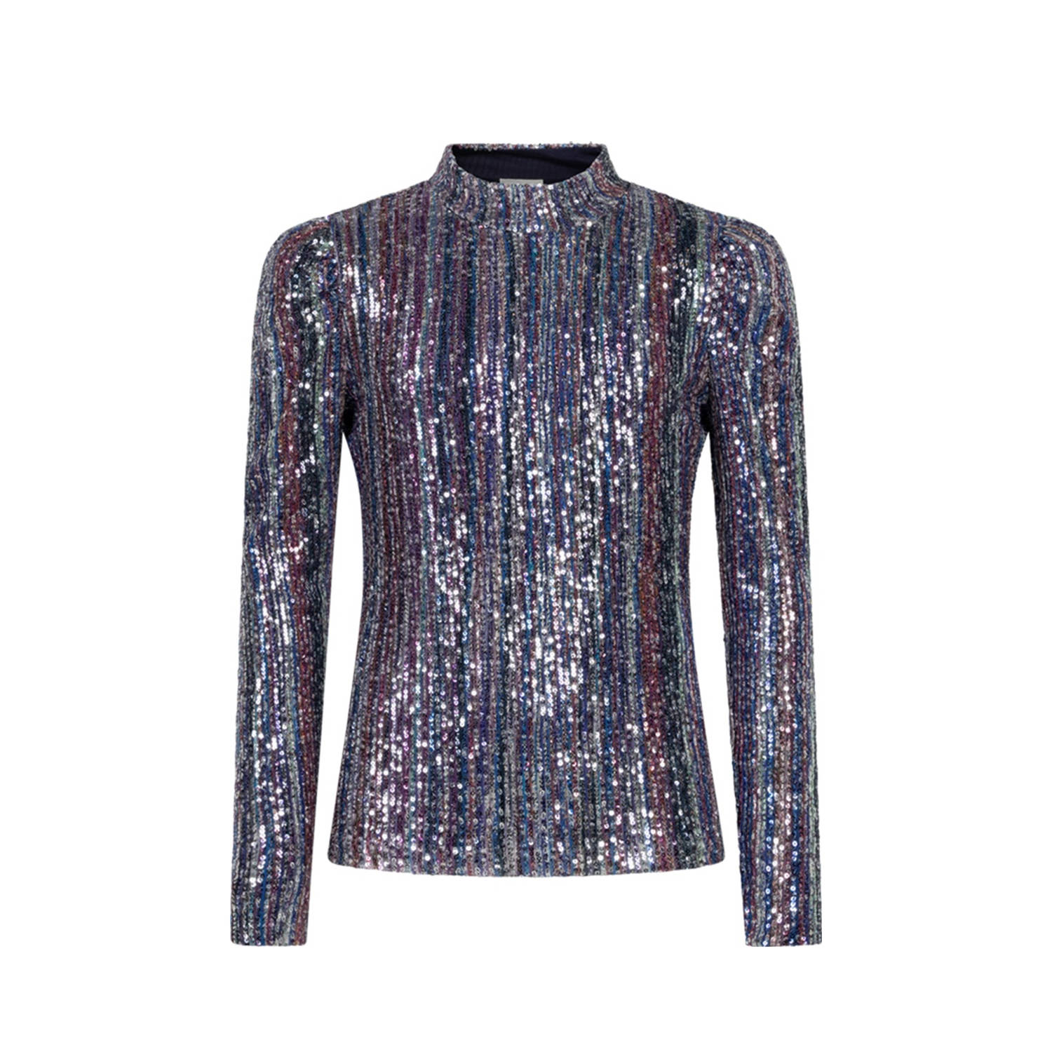 AI&KO longsleeve paars met pailletten