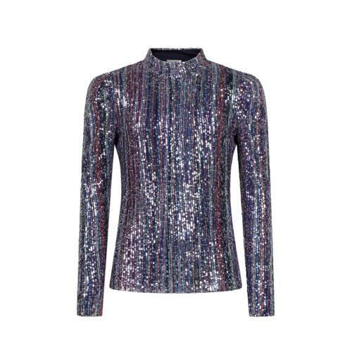 AI&KO longsleeve paars met pailletten afbeelding