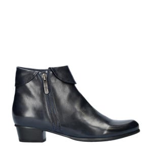 Stefany 03 leren enkellaarzen donkerblauw