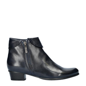 Stefany 03  leren enkellaarzen donkerblauw