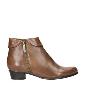 Stefany 03 leren enkellaarzen cognac