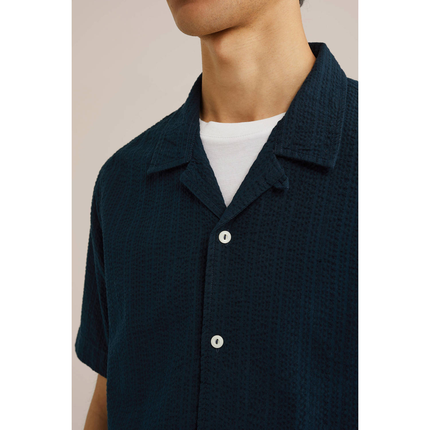 WE Fashion casual overhemd donkerblauw