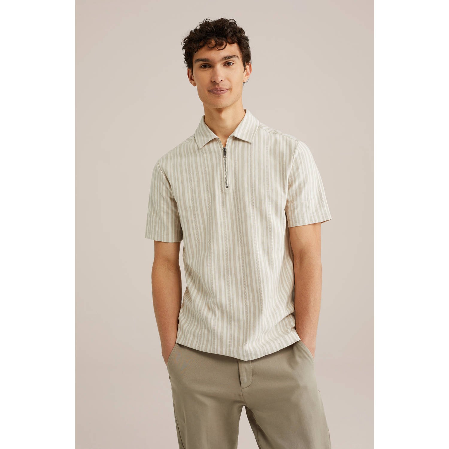 WE Fashion casual overhemd taupe