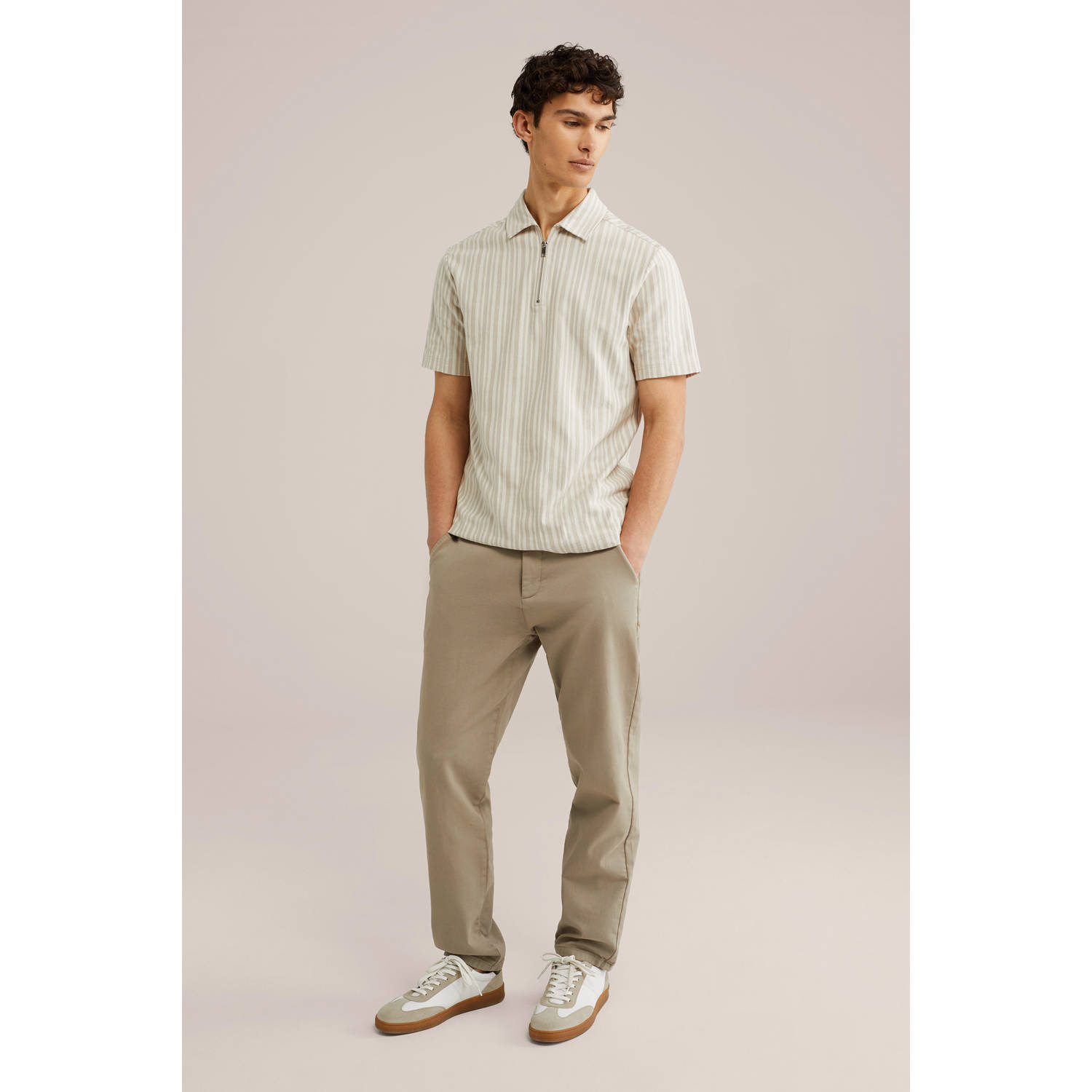 WE Fashion casual overhemd taupe