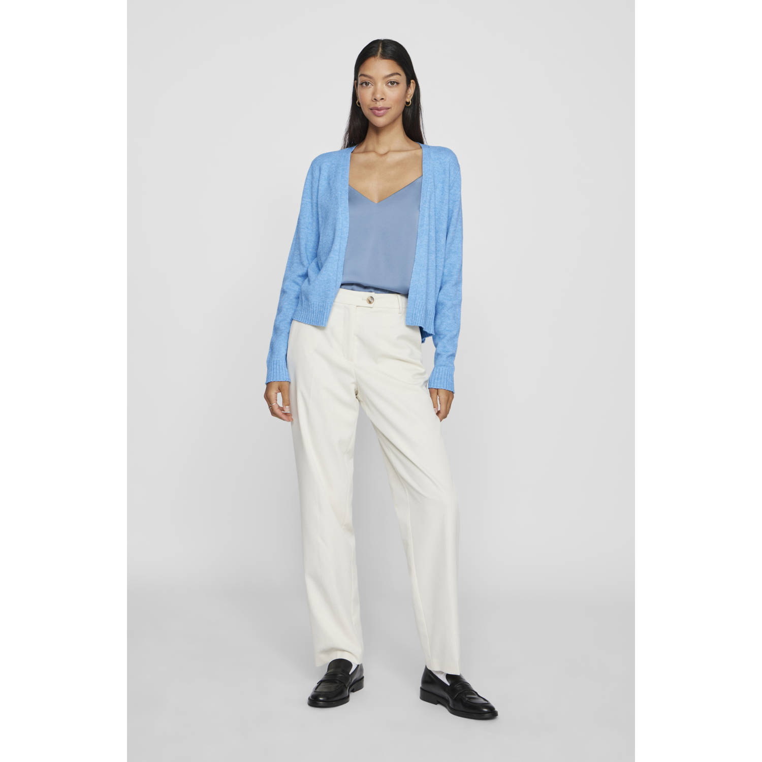 VILA vest gebreid blauw