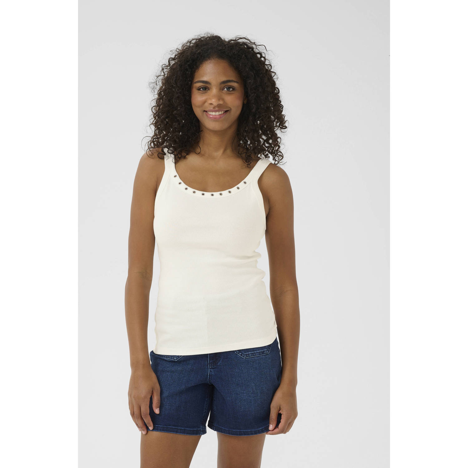Kaffe X Ellen Hoog singlet ecru