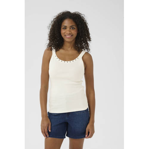 Kaffe X Ellen Hoog singlet ecru afbeelding