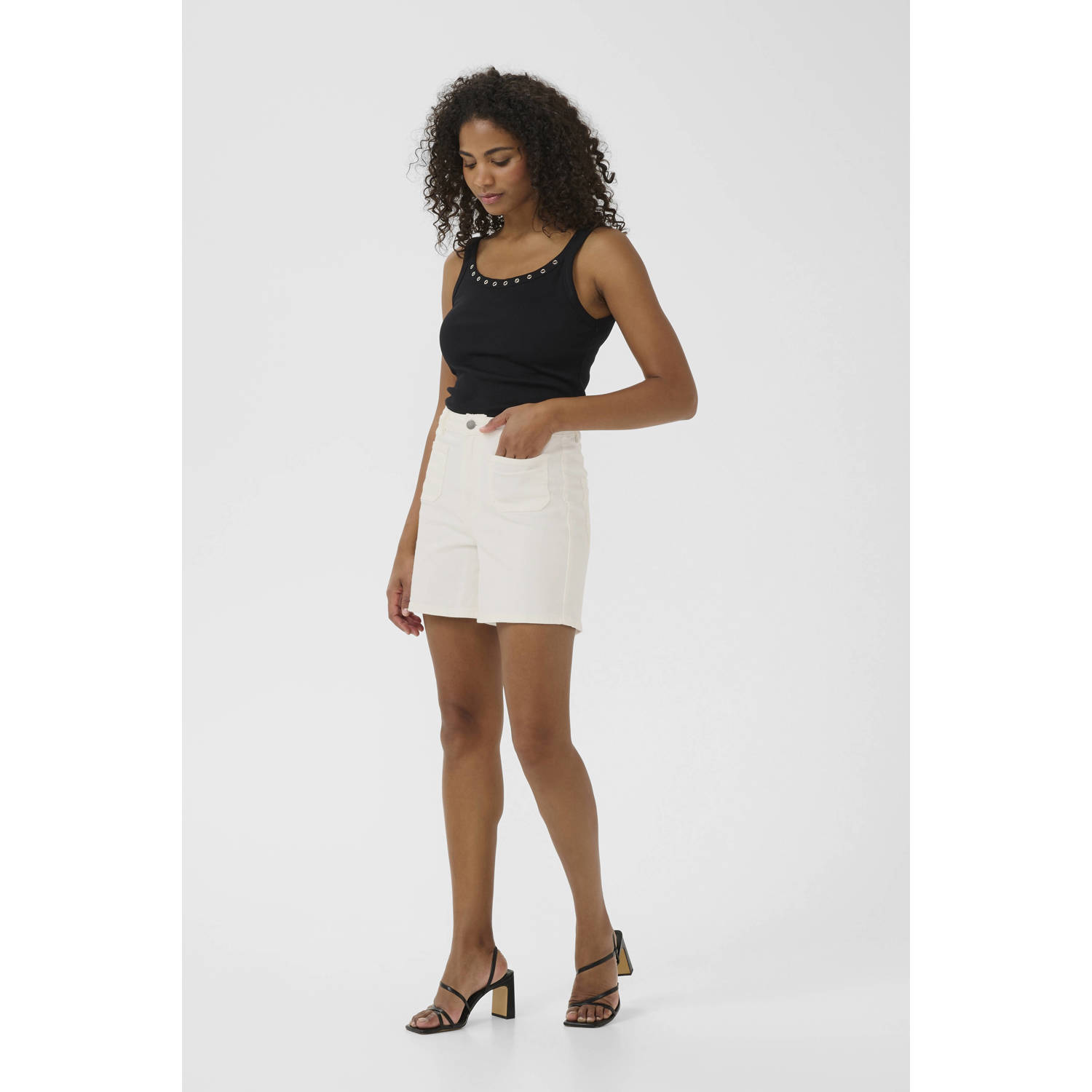 Kaffe X Ellen Hoog denim high waist short ecru