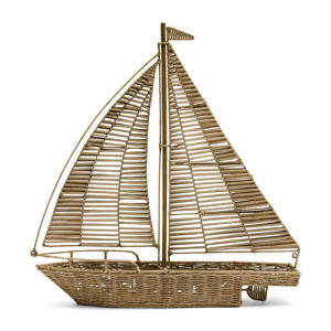 ornament Rustic Rattan Sailboat Decoration XL 