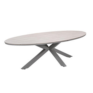  Edison tafel ovaal - 280x140 cm -taupe -light teak Vironwood