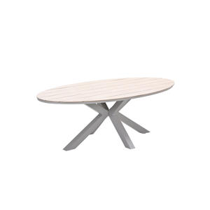  Edison tafel ovaal - 220x115 cm -taupe -light teak Vironwood