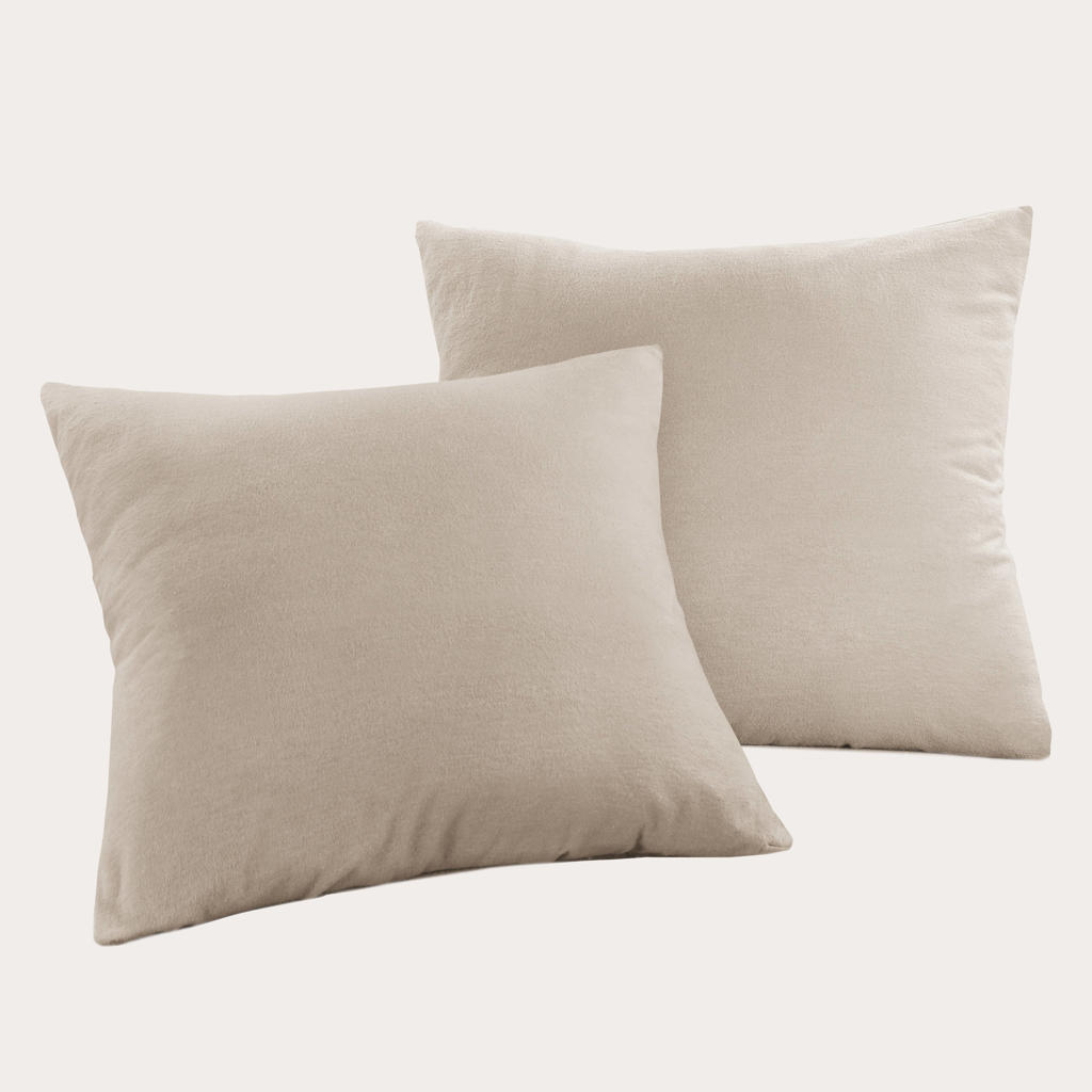 NOUS Living flanellen kussensloop - beige