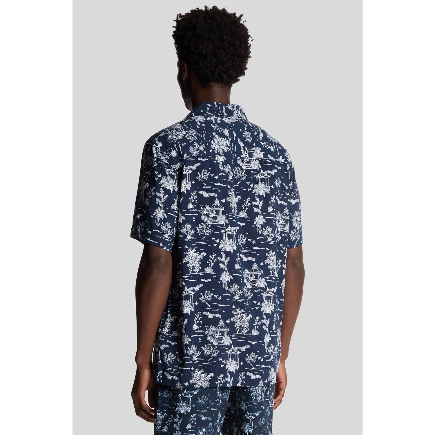 Lyle & Scott casual overhemd donkerblauw