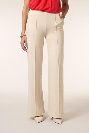 wide leg regular waist pantalon beige