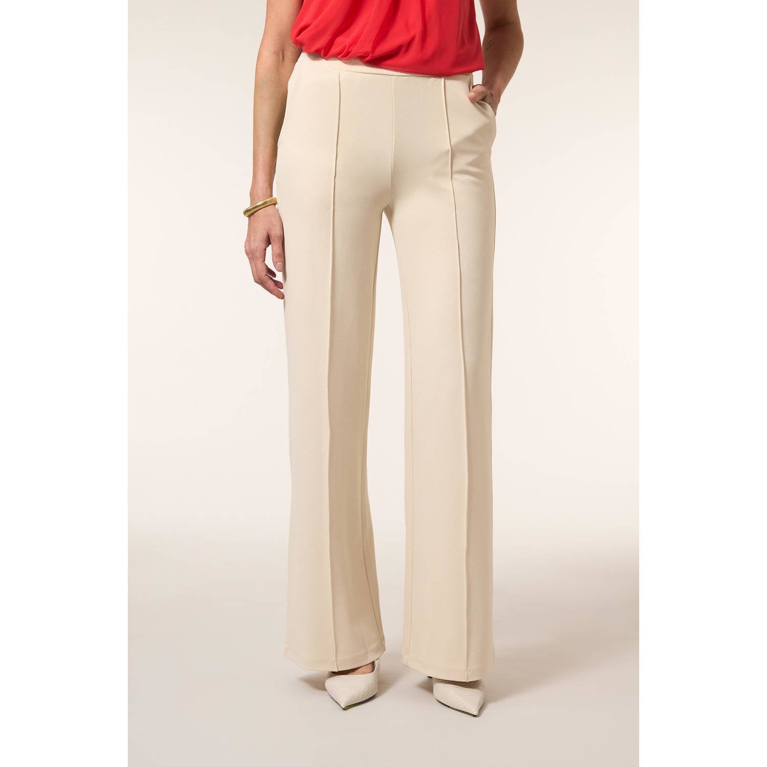 Miss Etam wide leg regular waist pantalon beige