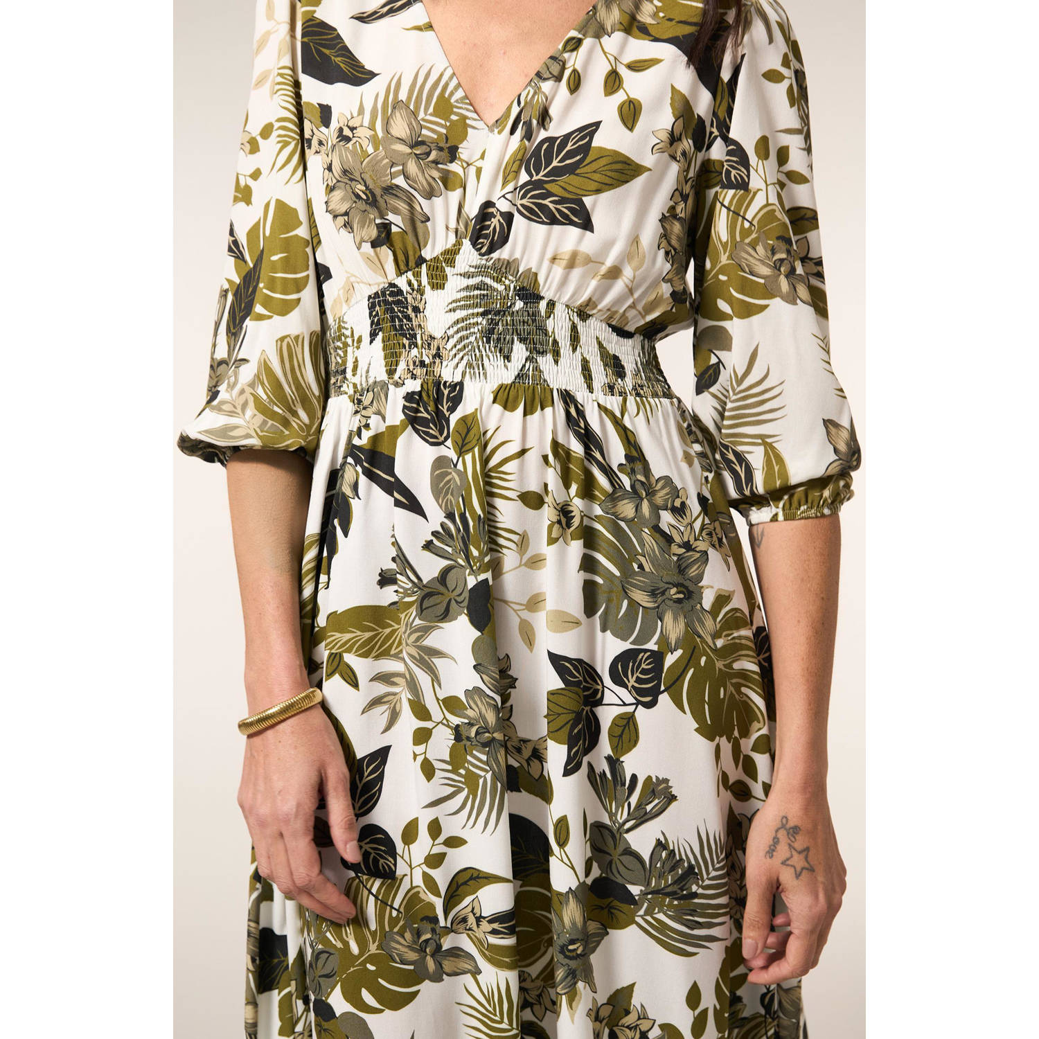 Miss Etam A-lijn jurk kaki