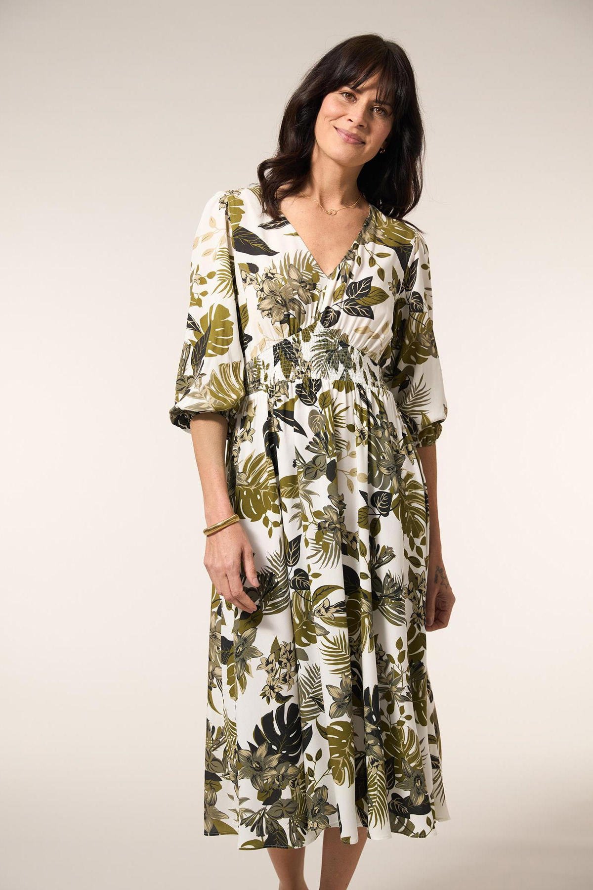 Miss Etam A-lijn jurk kaki kopen? Morgen in huis wehkamp