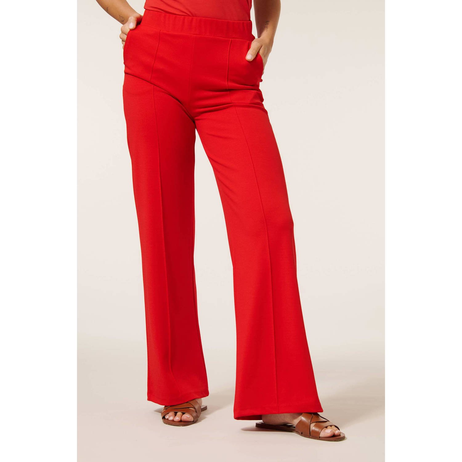 Miss Etam wide leg regular waist pantalon rood