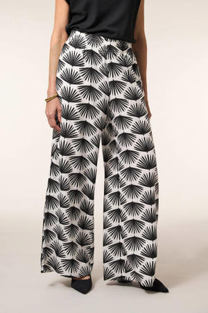 wide leg high waist broek wit