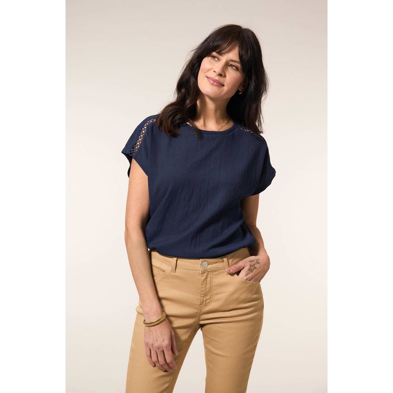Miss Etam top donkerblauw