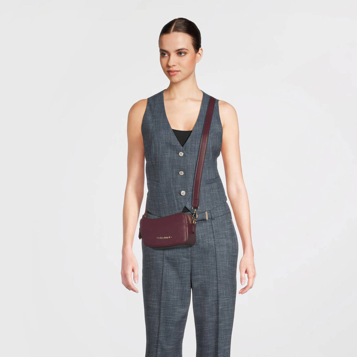 Valentino Bags crossbody tas Zero donkerrood