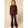 LOOXS little fluwelen flared flared broek met panterprint bruin