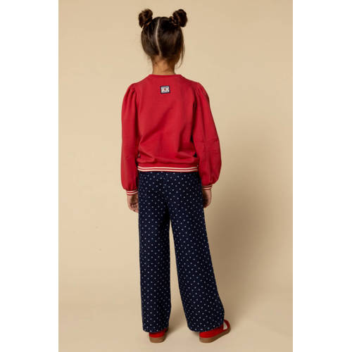 LOOXS little wide leg jeans met hartjes dark blue denim afbeelding