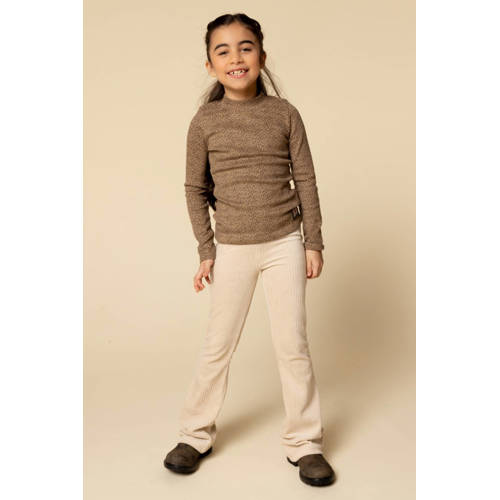 LOOXS little fluwelen flared casual broek beige afbeelding