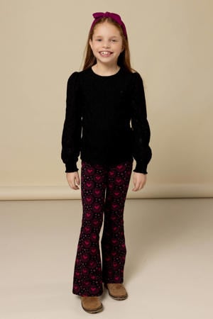 kanten longsleeve zwart