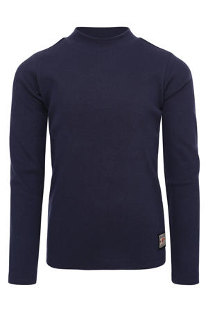 longsleeve donkerblauw rib gebreid