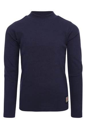 longsleeve donkerblauw rib gebreid