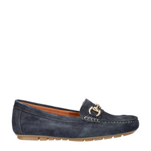   suède mocassins donkerblauw