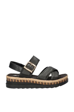 leren sandalen zwart