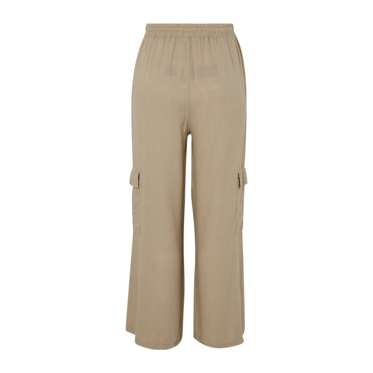 Paprika linnen wide leg regular waist casual broek beige