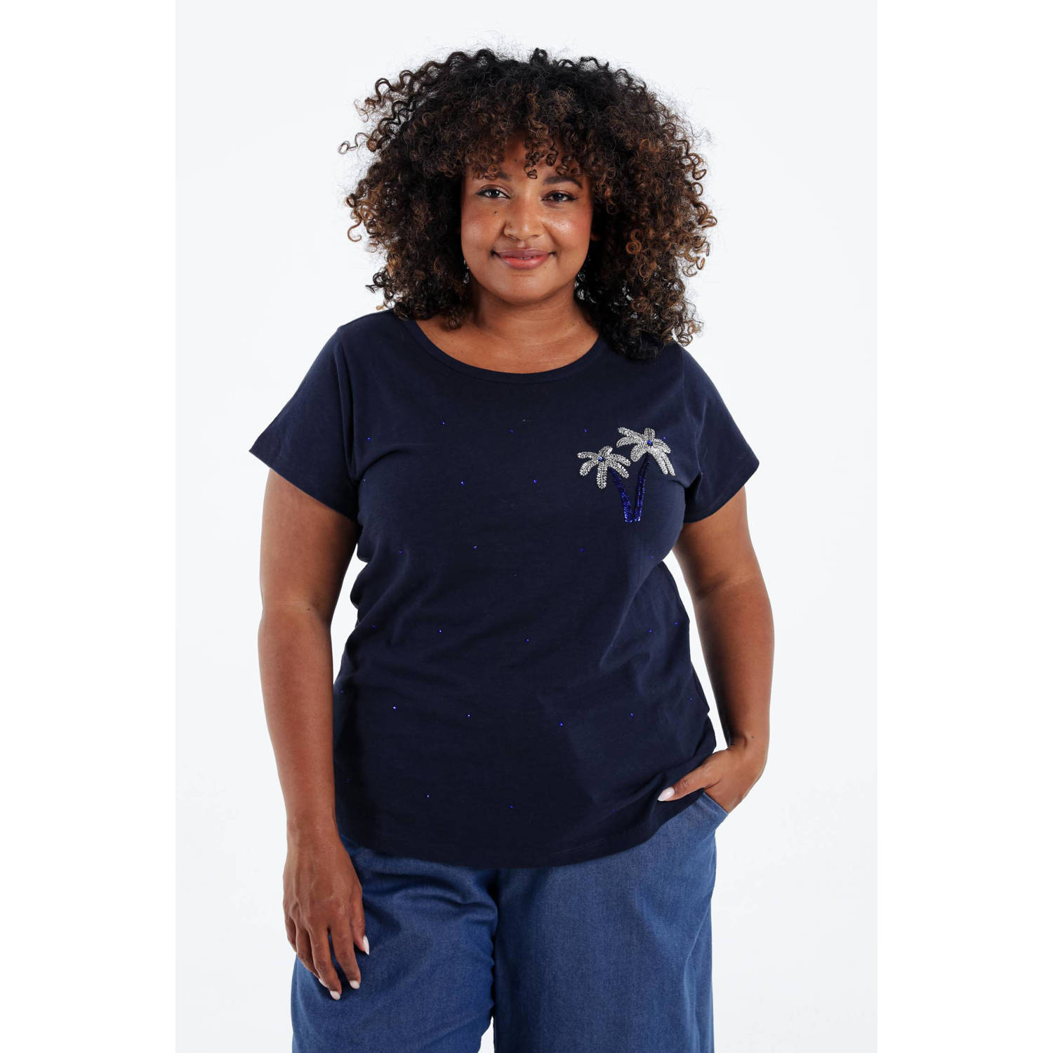 Paprika top donkerblauw