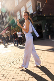 thumbnail: Romy Monteiro x LOLALIZA x Wehkamp wide leg jumpsuit lichtblauw