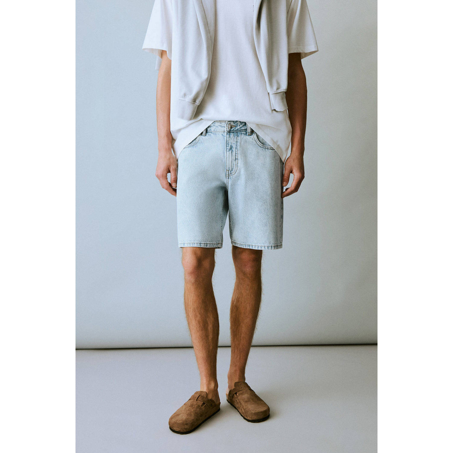MANGO TEEN denim short light blue denim