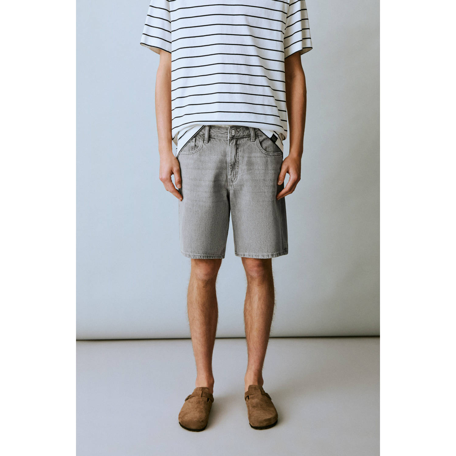 MANGO TEEN denim short grey denim