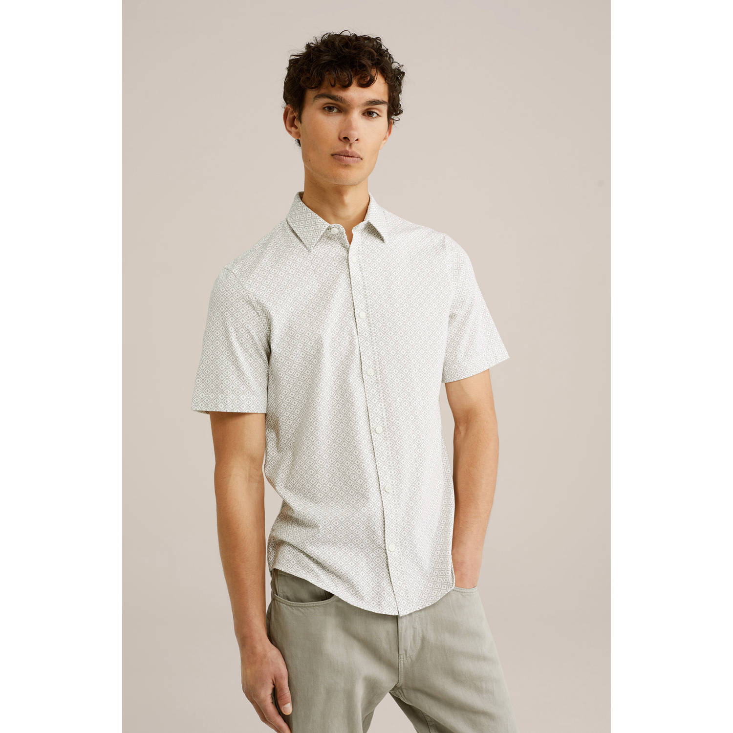 WE Fashion casual overhemd lichtgrijs